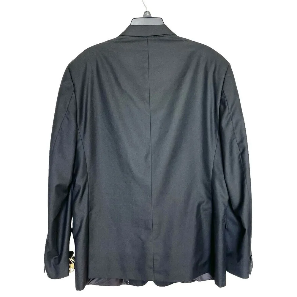 Tommy Hilfiger Mens Blazer Size R 46 Sport Jacket Two Button Black Suit Wedding